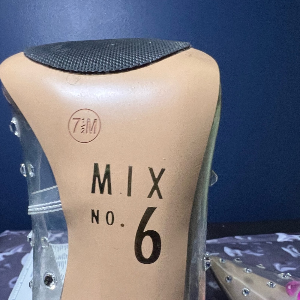 Mix No. 6 Transparent Studded Silver Heels - image 1